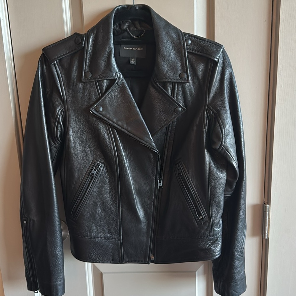 Black leather Biker jacket